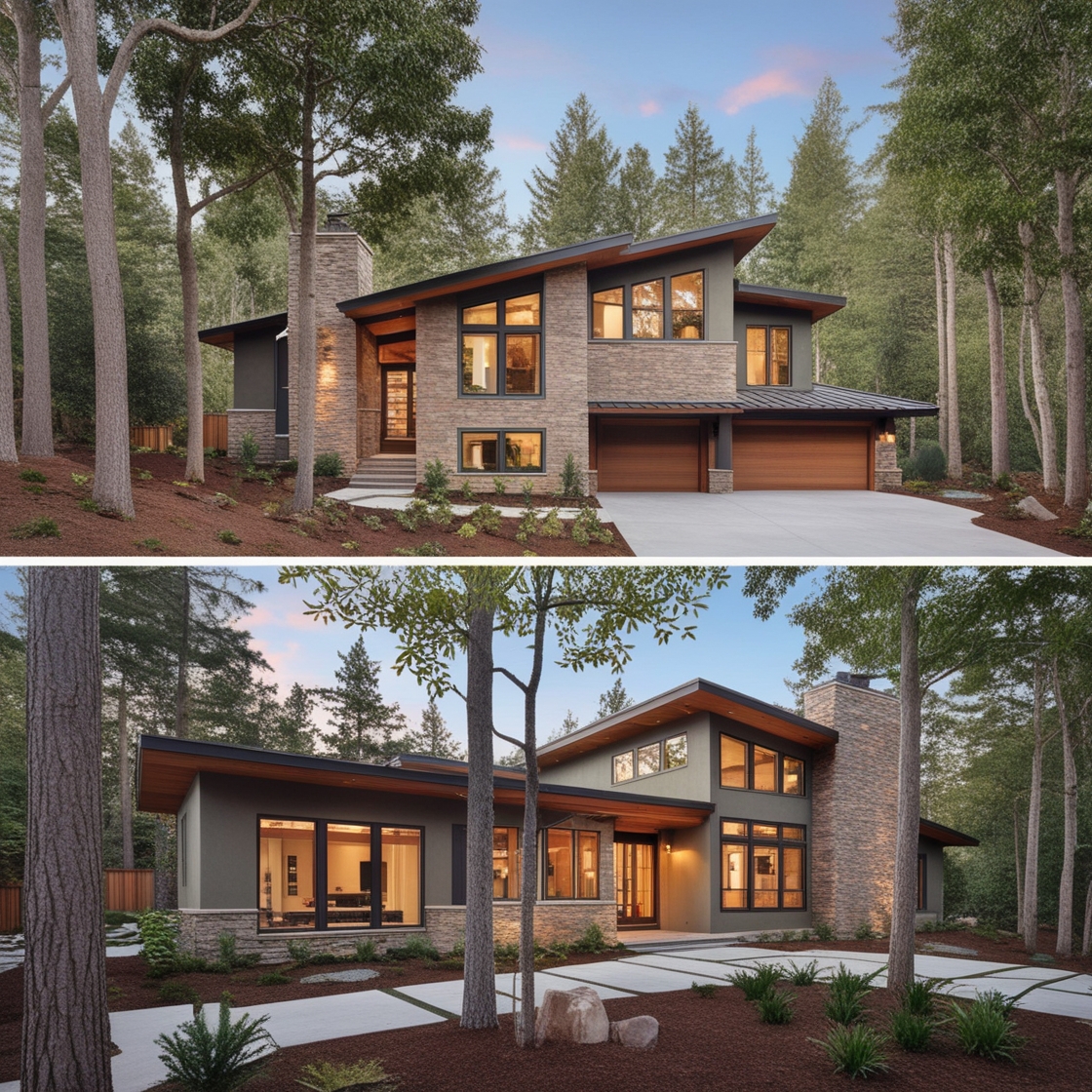 How to design a home exterior that blends with the surrounding environment?